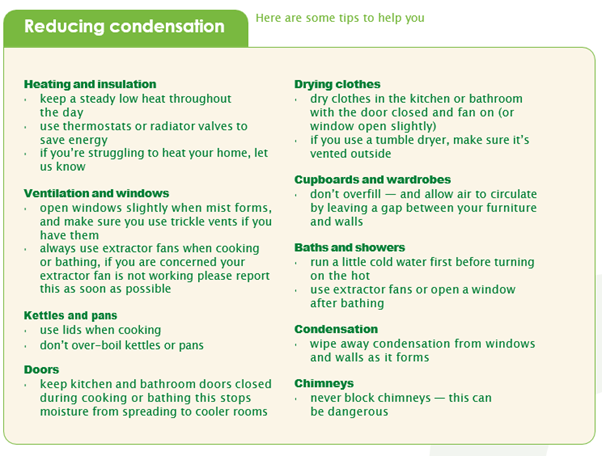Reducing condensation