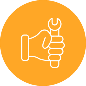 graphic hand and spanner